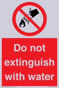 Do not extinguish with water